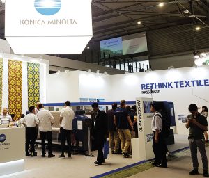 Konica Minolta stand at ITMA 2019.