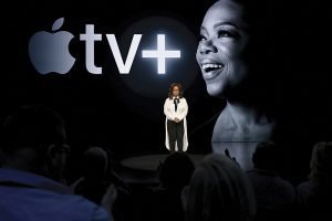 Oprah concludes the event at Steve Jobs Theatre.