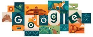 Google doodle for Independence Day