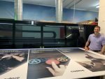 Open Print invests in EFI VUTEk h5 hybrid printer Germán Sferco, Open Print manager with the first EFI VUTEk h5 installed in Spain.