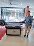 think grey installs two Monotech Pixeljet printers Sridhar Vysetty with the new Monotech Pixeljet Mini UV flatbed ink jet printer
