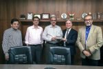 Parksons Packaging running over 100 Rapida units At a ceremony to mark the commissioning of the K&B Rapida 76, Dietmar Heyduck, Koenig & Bauer Sheetfed (2nd from right), honored Ramesh Kejriwal, Parksons Packaging (center). Also present: Aditya Surana from Koenig & Bauer sales partner Indo-Polygraph Machinery (left), Siddharth Kejriwal (2nd from left) and Subhasis Roy (right), both of Parksons Packaging Photo K&B