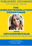 Publishers’ Exchange hosting discussion forum on Zubaan Translation Program today Publishers' Exchange | Zubaan