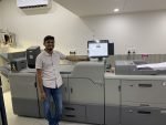 Rajkot’s Fast Color Lab buys Ricoh Pro C7200X Jay Kanani, Partner, Fast Color Lab standing with its new Ricoh Pro C7200X digital production press.