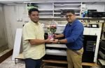 Mumbai’s Hira Prints and Stationers installs Epson SureColor T5630 DM printer L to R: Manish Suresh Chavan of Hira Prints and Stationers with Amit Dharmadhikari of Zest Digital Solutions. This is the first Epson SureColor T5630 DM to be installed in Mumbai.