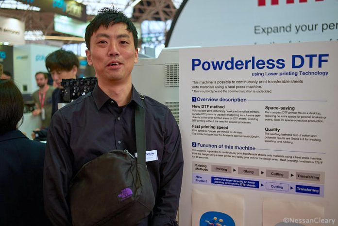 Masahiro Haruki of Brother's business development group at Fespa Amsterdam Photo Nessan Cleary