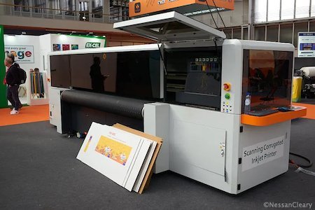 Flora showed a number of printers, including this one which is aimed at the corrugated market Photo Nessan Cleary