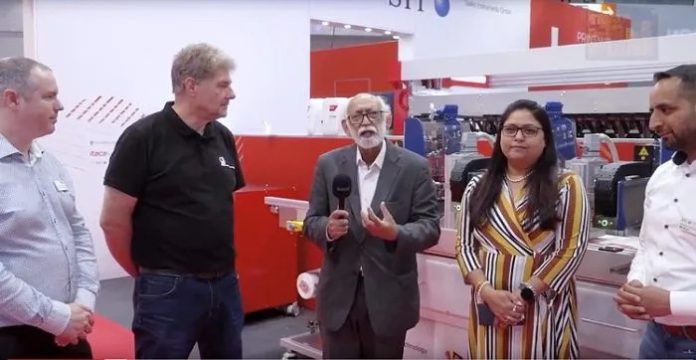 (L-R) David Heath, Roberto Campos Orgaz, Naresh Khanna, Namrata Sharma, and Aliasgar Eranpurwala at drupa