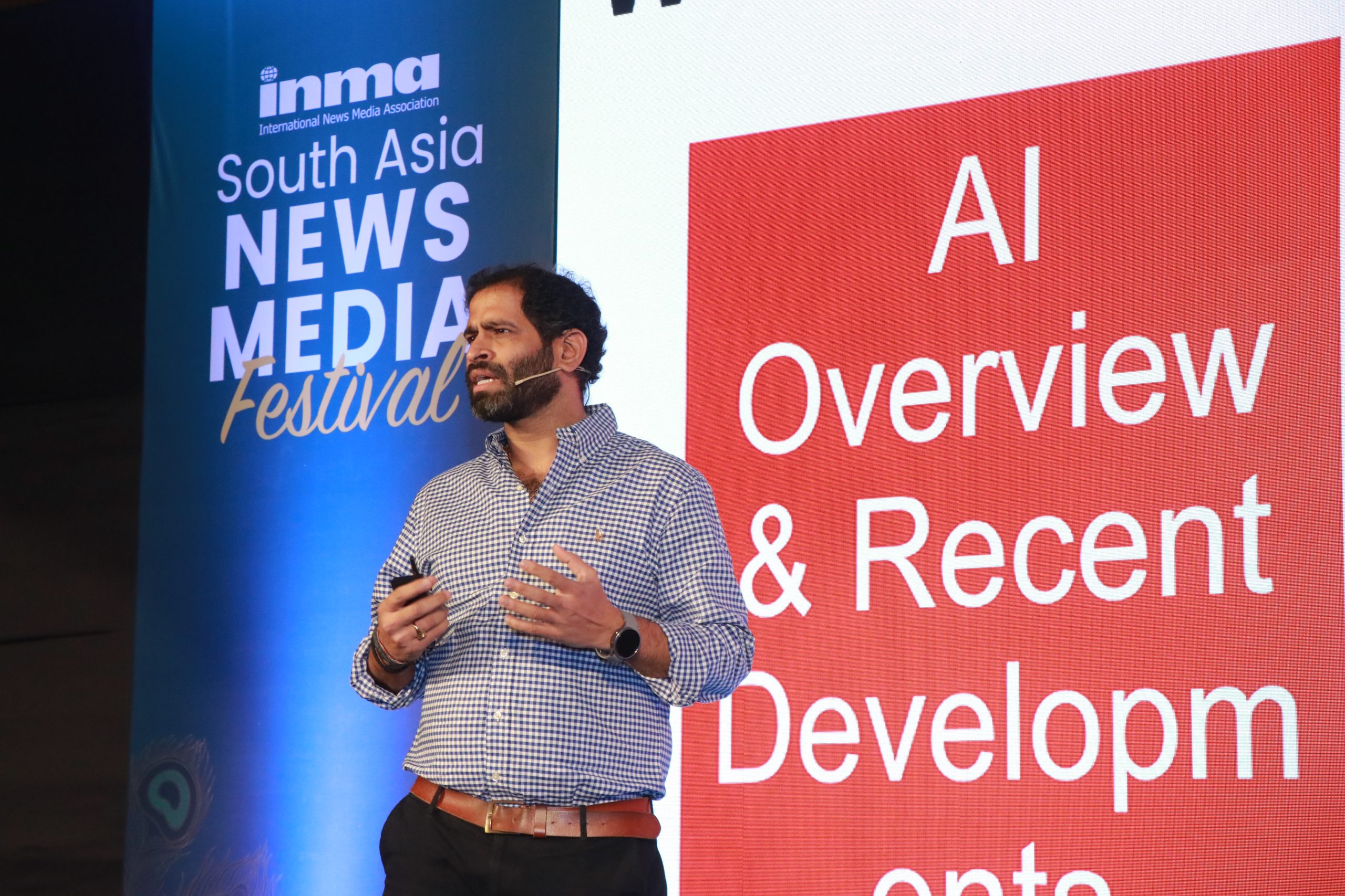 Rudra Prasad Kasturi, chief strategy officer/digital business for TV Today Network at the INMA meet