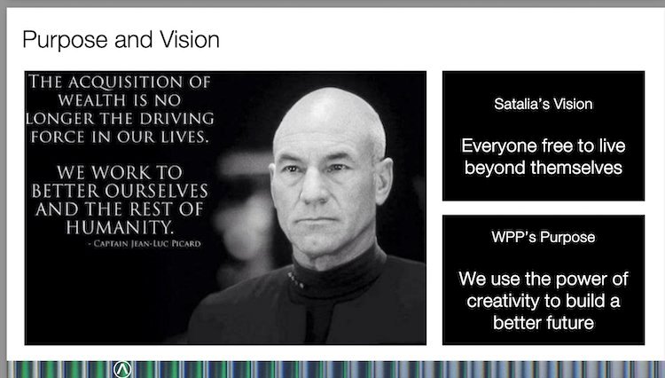 Hulme's pestle of singularities ends with the purpose and vision of Captain Picard Slide David Hulme at INMA New Delhi 2024