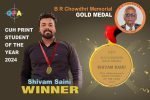 Shivam Saini wins B R Chowdhri print contest gold medal Chowdhri