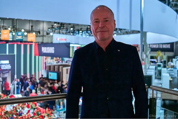 Peter Wolff, chief marketing officer for Canon Production Printing at drupa24 Photo Nessan Cleary