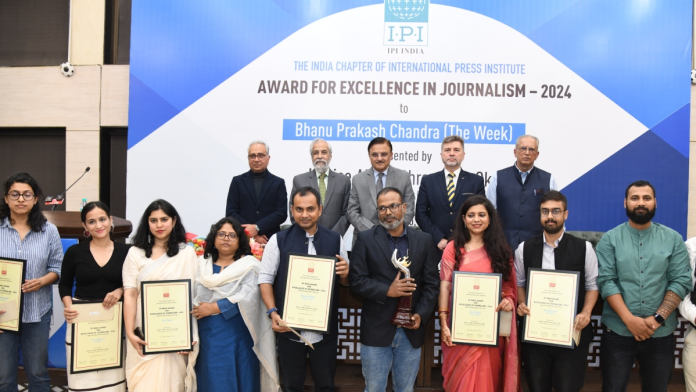 image The winners of The International Press Institute (India chapter) journalism awards. Photo courtesy The Week (Sanjay Ahlawat)