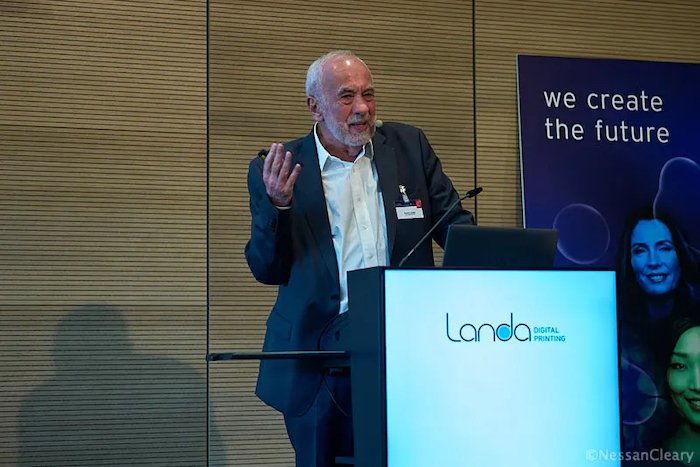 Benny Landa at drupa 24 preview Photo Nessan Cleary