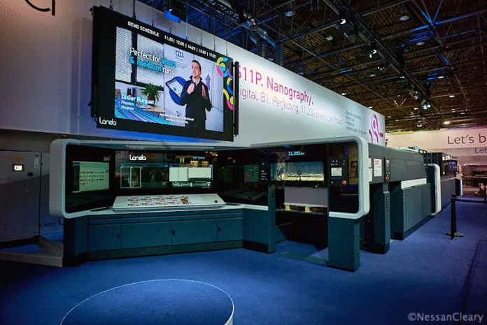 landa digital press The Landa digital press at drupa 2024 Photo Nessan Cleary