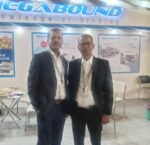 Megabound’s array of binding equipment at IntraPac N Srinivasa Reddy (Left), director of marketing, Megabound, at Intrapac India.