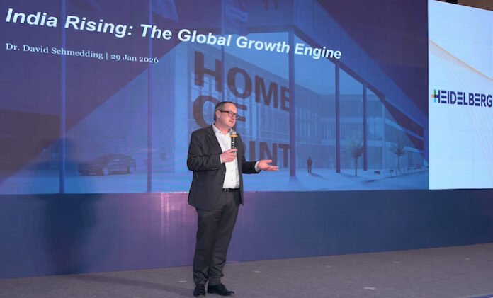 20260129_India_Rising_D_Schmedding_CSO_1700Web Dr David Schmedding speaks at the HEI event in Mumbai on 29 January 2026 Photo Heidelberg