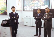 Fujifilm India’s digital printing technologies at Pamex 2026 Koji Wada, managing director of Fujifilm India (second from right) and Priyatosh Kumar, associate director and head of Graphic Communication & Device Technology, Fujifilm India (extreme right) at the Fujifilm stand at Pamex.