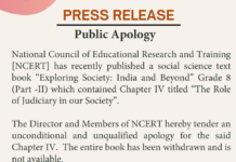 NCERT issues public apology over judiciary chapter NCERT
