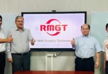 Provin Technos books a dozen RMGT sheetfed offset press orders in 45 days L – R Toshiyuki Ishibashi (India Incharge) assistant manager International Sales and India incharge, RMGT, Takafumi Tanimoto, Divisional deputy general manager, Sales and Service, and member of the board RMGT, Vinay Kaushal, director, Provin, and Akshay Kaushal, executive director Sales, Provin Photo Provin