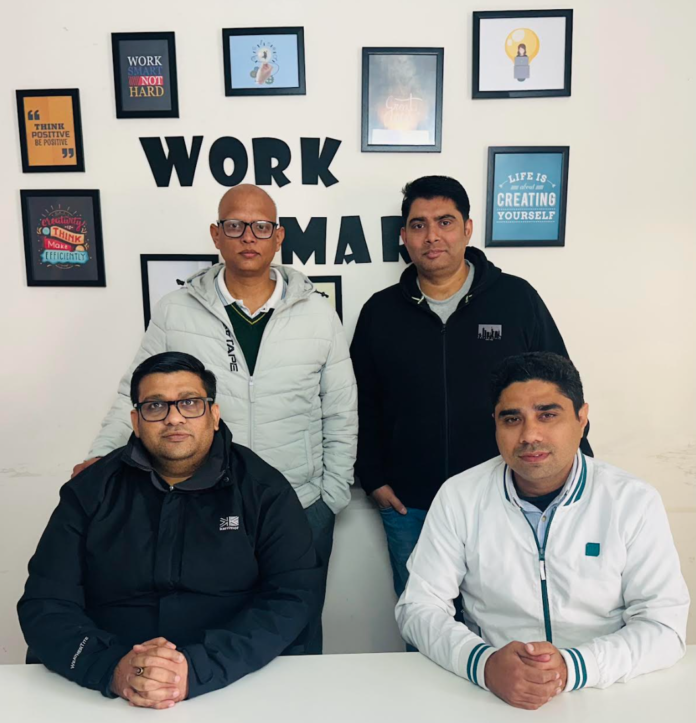 Jimit Mittal, Dinesh Thakur, Tarun Sharma and DC Sharma, founders of Kridwinn Innovations