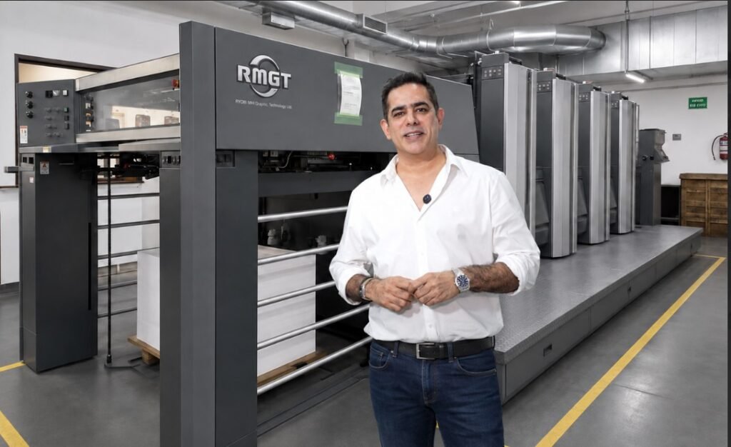 Nilesh Dhankani, founder, Quarterfold Printabilities with the new RMGT press