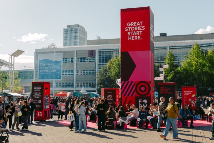 The Agora, Frankfurter Buchmesse's outdoor area on the fifth, and last day of Frankfurter Buchmesse 2026: Sunday, 11 October 2026. Public programs featured literary and cultural-policy events as well as a wide range of entertainment offerings.